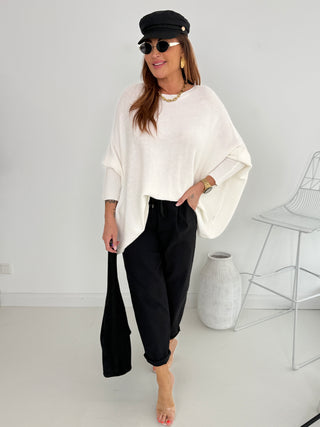 Feinstrickpullover in Wollweiss, für Damen in Einheitsgröße 36-42+ - Levelone GmbH & Co. KG