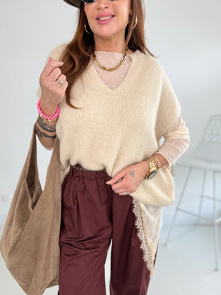 Pullunder in Beige, für Damen in Einheitsgröße 36-42 - Levelone GmbH & Co. KG