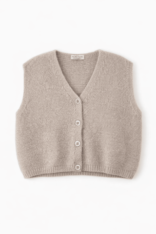 Alpaka Strickweste in Beige
