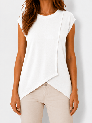 Feinstrick T-Shirt in Weiss