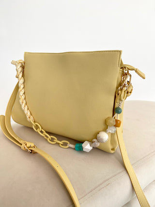 Leder Umhängetasche Gelb