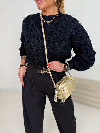 Strickpullover in Schwarz