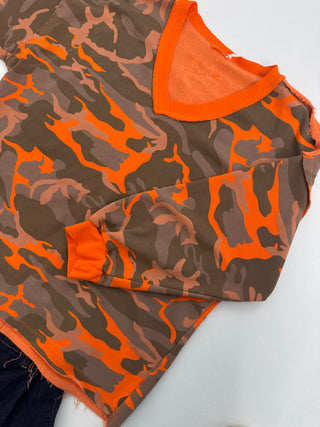 Camouflage Sweater für Damen | Grün/Orange/Khaki| Levelone