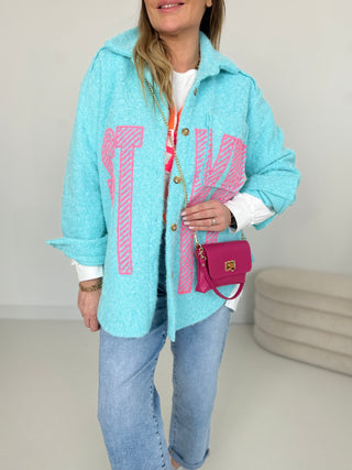 Fleecejacke in Türkis