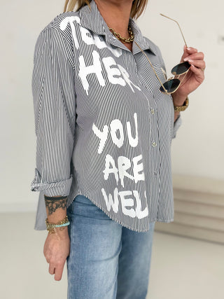 Hemd in Schwarz Weiß gestreift