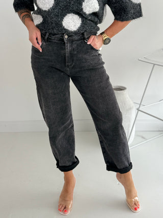 Jeans Stretchhose in Schwarz-Grau für Damen in Größen XS, S, M, L, & XL  - Levelone GmbH & Co. KG