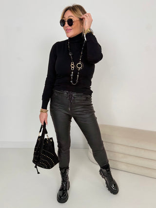 Pantaloni in pelle elasticizzata 2511084