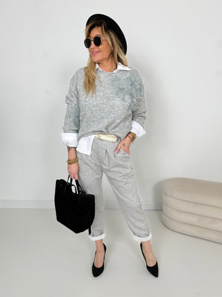 Stretchhose-grau-gürtel-damen-onesize-levelone